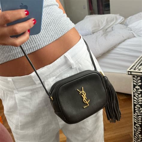 depop wine blogger bag ysl|YSL Blogger Leather Crossbody Bag Black Mini Camera .